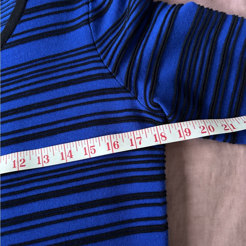 Taylor Blue and Black Striped Mini Dress - Picture 5 of 5